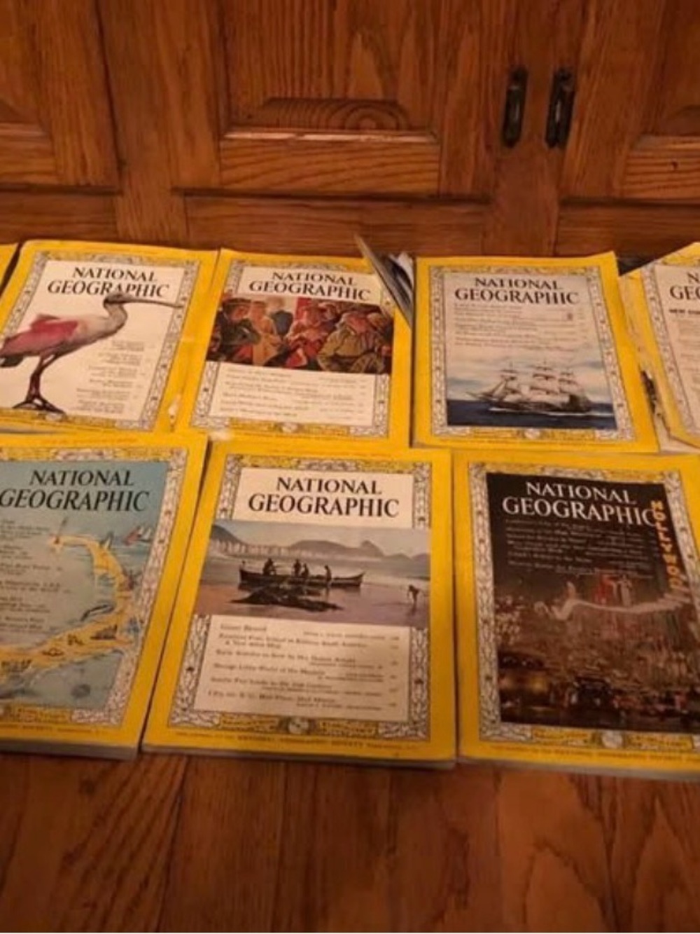 National Geographic Vintage Yellow Cover Coffee Table Display